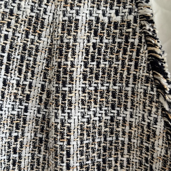 Chico's Black Tweed Fringe Blazer Jacket Women’s Size 8/10 (Chico’s Size 1) - Picture 10 of 15